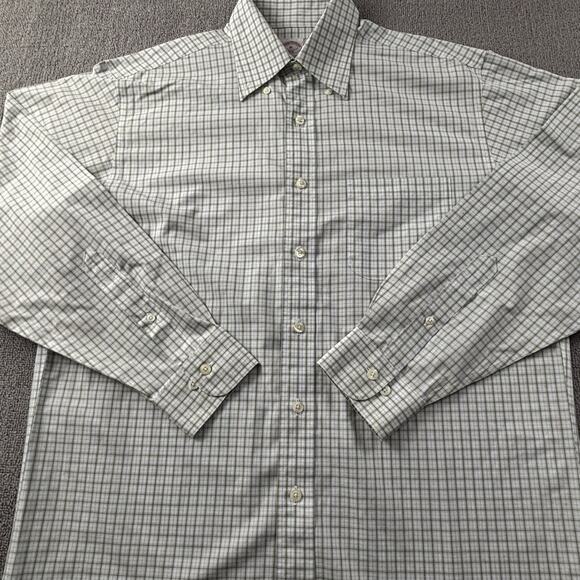 Brooks Brothers Shirt Adult Medium Check Button Up Long Sleeve Casual Men's - Picture 8 of 14